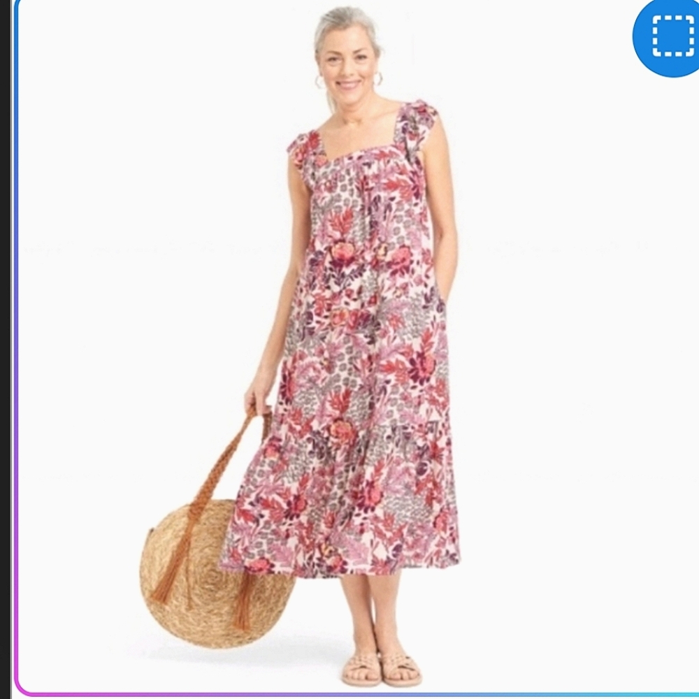 Knox Rose Boho Flutter Sleeve Maxi Dress